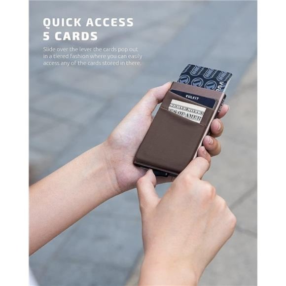 Elegant Style Pop Up Wallet for Men and Women-RFID Blocking Slim Metal Card Case - Picture 5 of 7